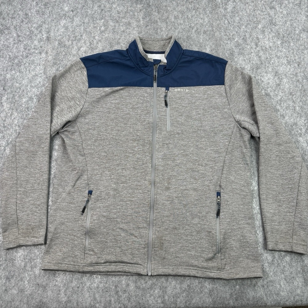 Orvis Jacket‎ Mens Extra Large Gray Full Zip Fleece Outdoors Hiking Fishing